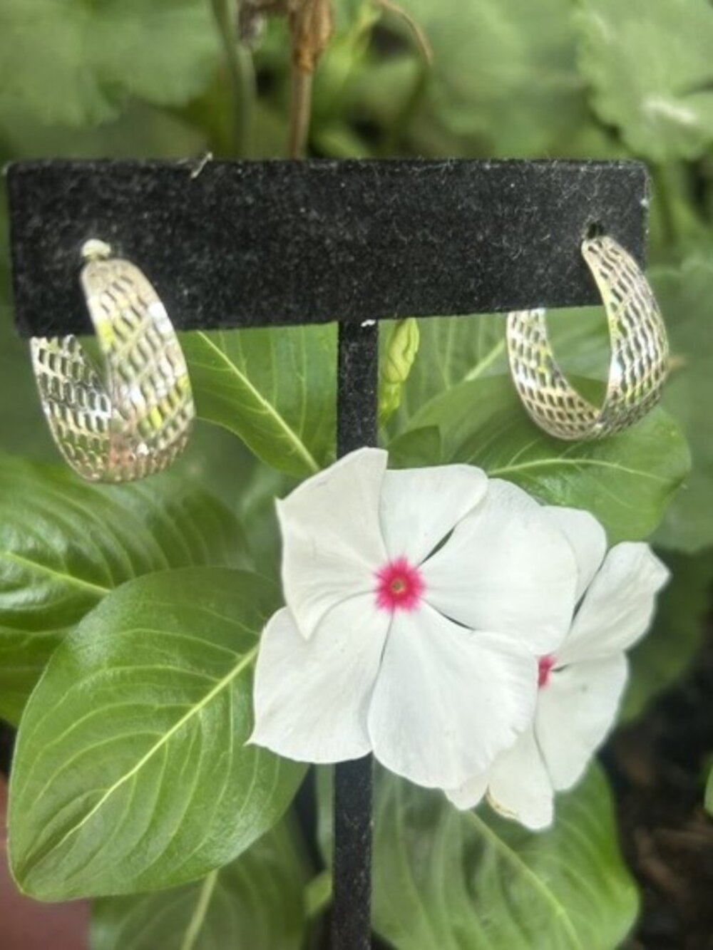 Sterling Silver PPC PRINCESS PRIDE CREATIONS Lattice Filigree Hoop EARRINGS